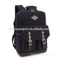 Black canvas school bag for teenager boys laptop backpack